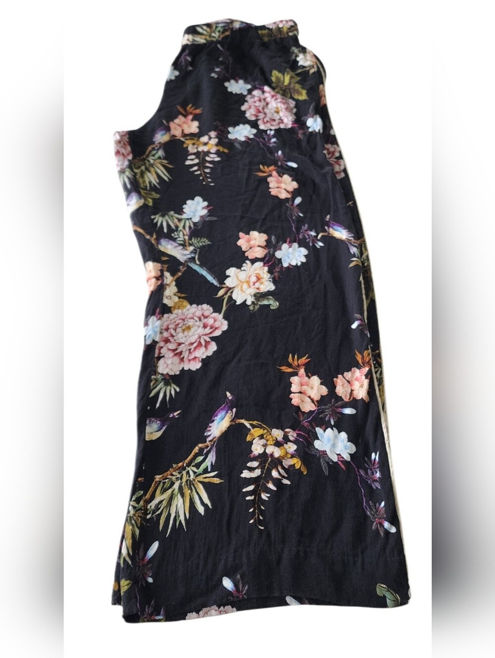 Johnny Was Black Floral Wide-Leg Pull-On Pants - Picture 4 of 11
